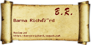 Barna Richárd névjegykártya