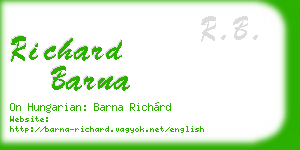 richard barna business card