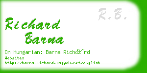 richard barna business card